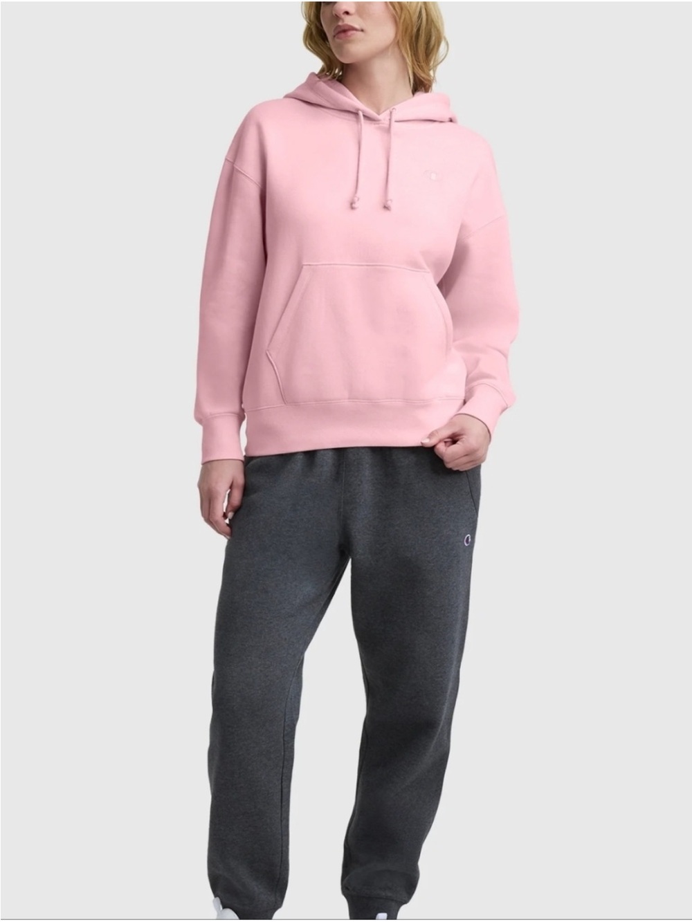 Champion Classic Fleece Hoodie in Pale Pink